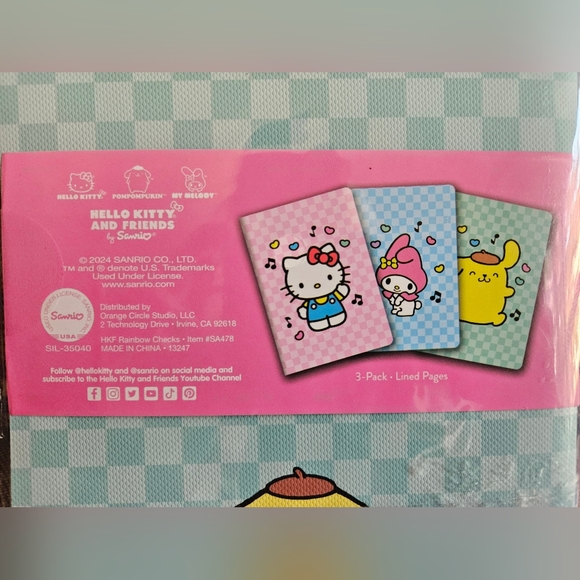 Sanrio Notebook Trio (Hello Kitty, My Melody, Pompompurin) - Picture 3 of 3